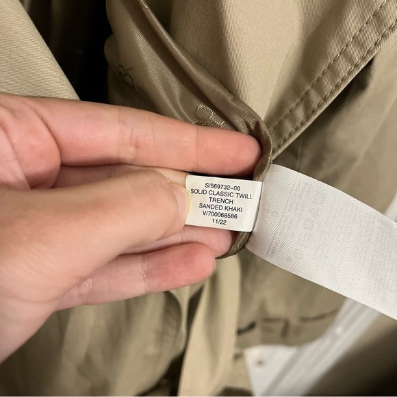 Banana Republic Factory Solid Classic Twill Trench Coat Sanded Khaki Large A2 - Picture 6 of 9